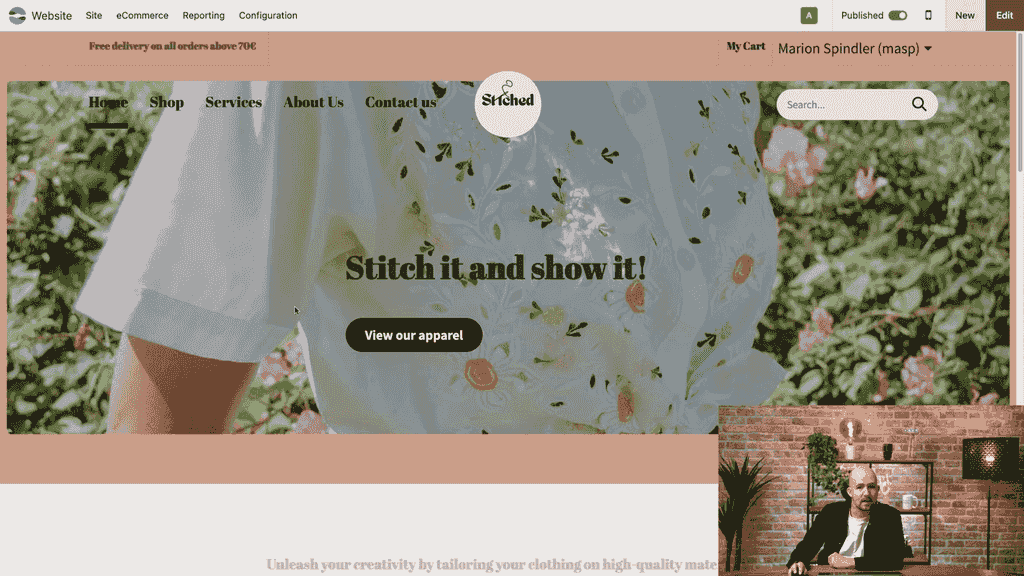 Shop page with New button visible