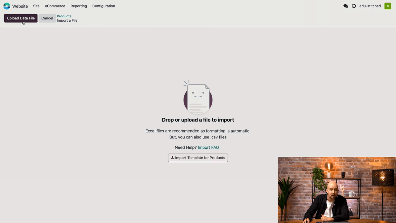 Upload Data File interface