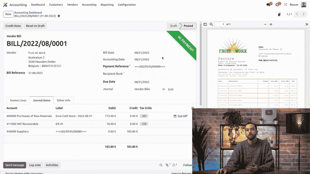 Bill status showing In Payment