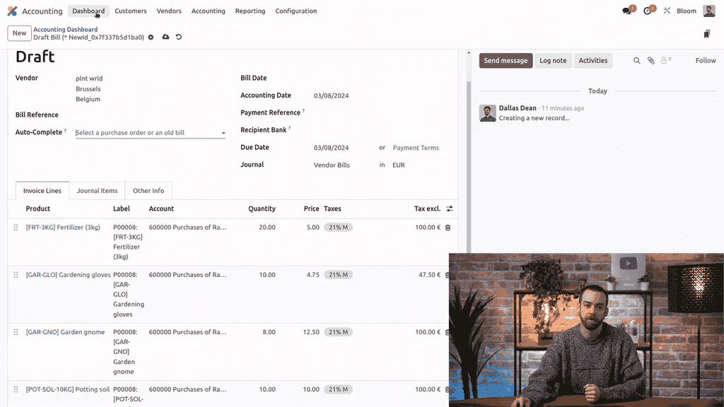 Upload button on Vendor Bills journal