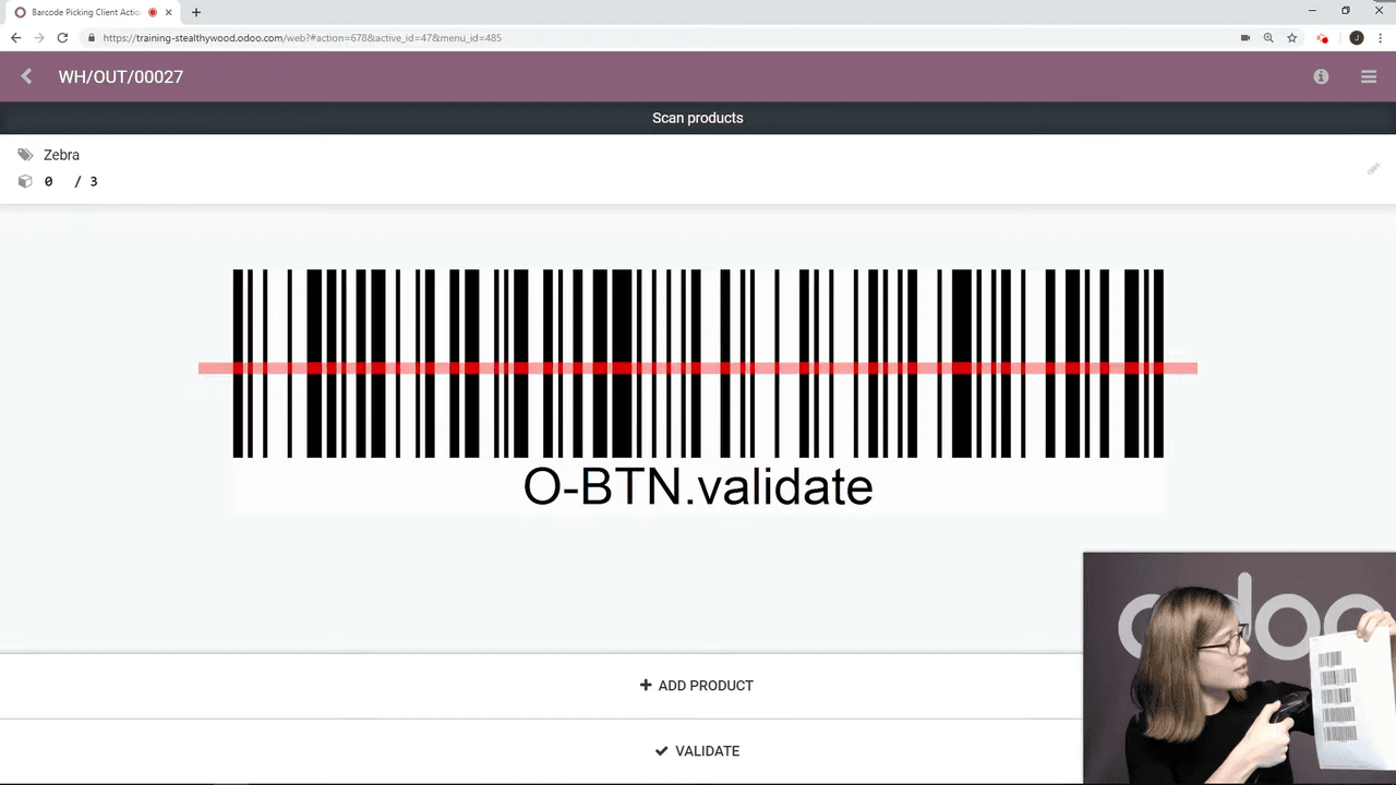 Delivery order validated after scanning validate barcode