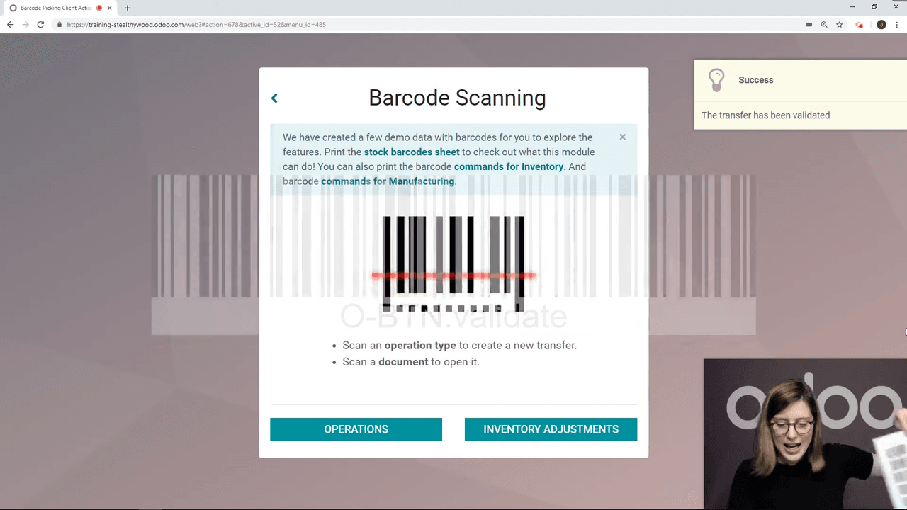 Transfer validated confirmation message