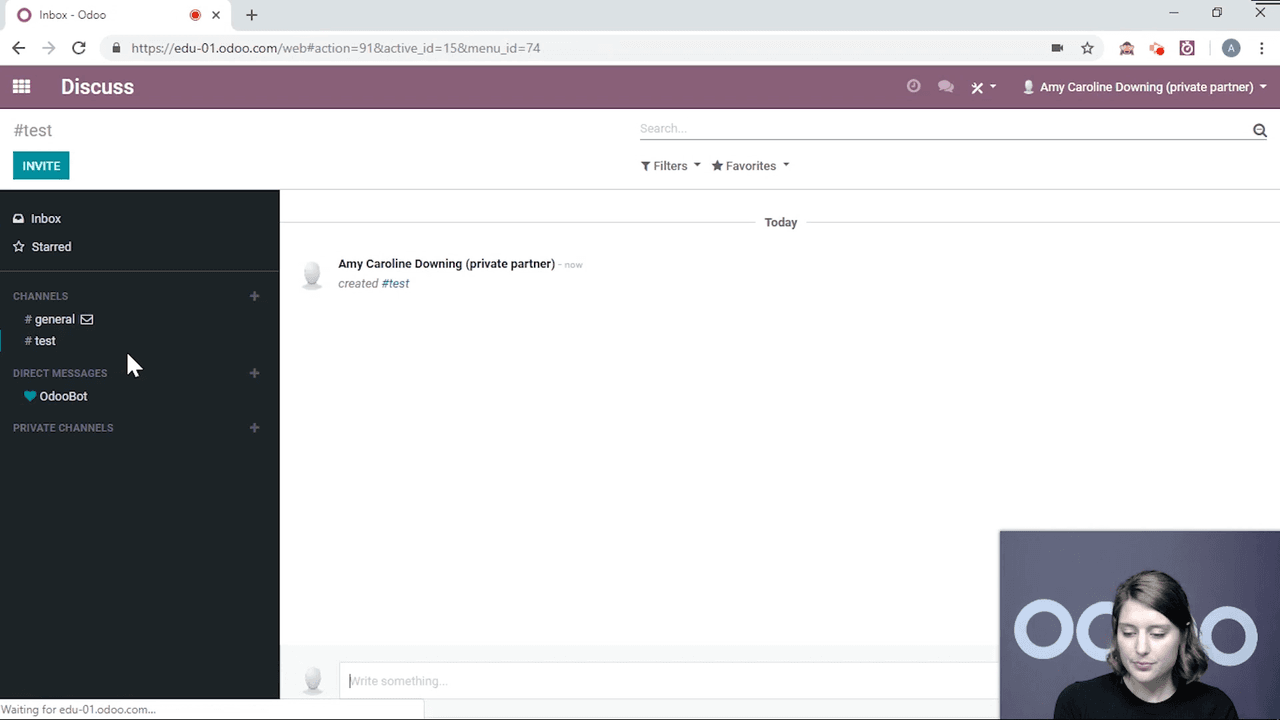 Creating a new channel and accessing settings via the gear icon