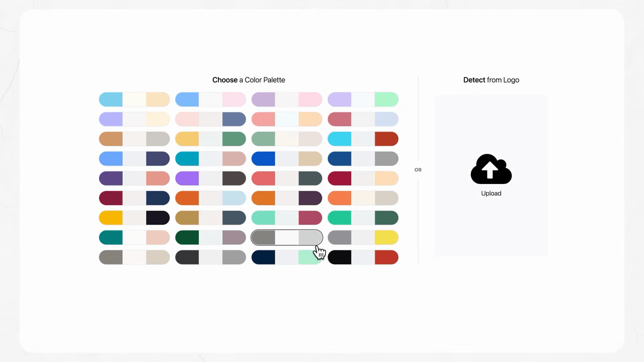 AI-generated colour palette derived from shop logo