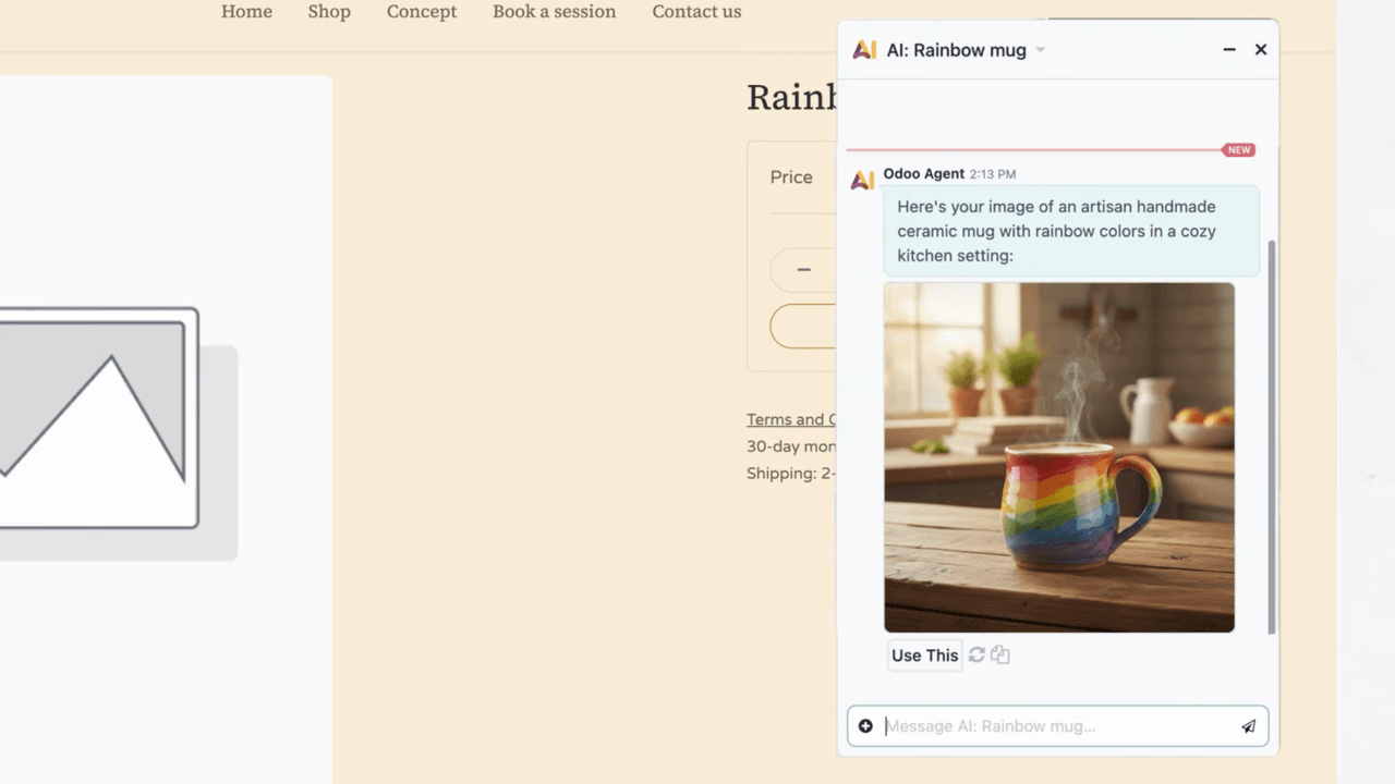AI-generated placeholder image for a new mug product