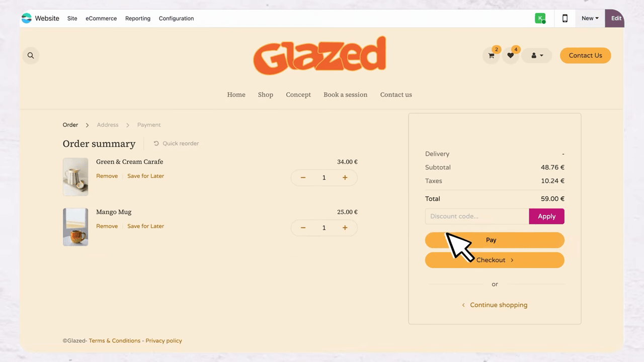 Crystal-clear checkout flow interface