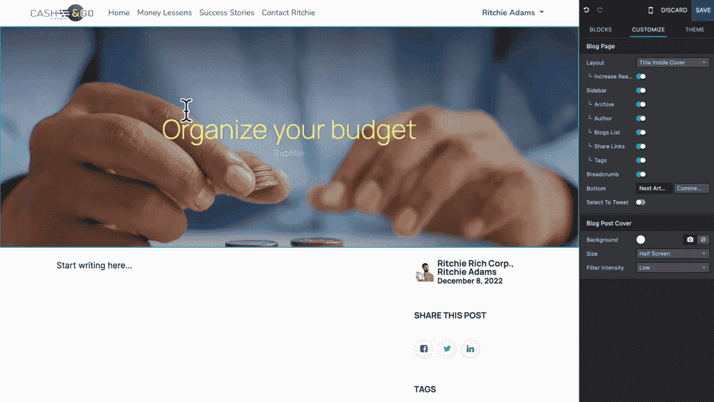 Blog post cover image with contrast overlay applied