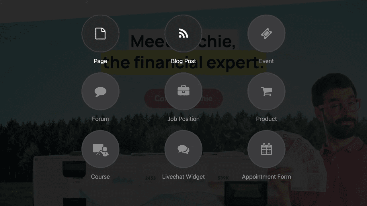 New menu showing blog post creation options