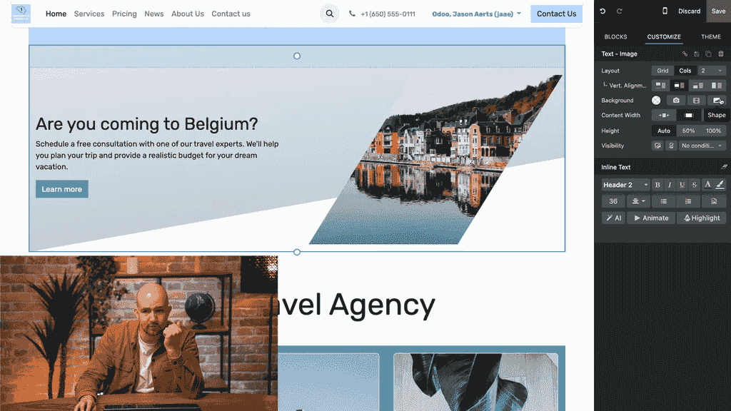 Background shape options panel with shape templates